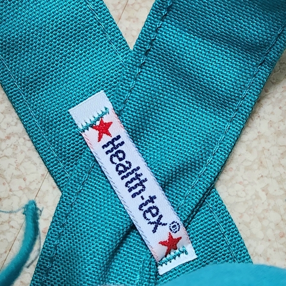 NWT VTG HealthTex Cotton Overalls Size 4T Color Aqua and white - Picture 6 of 10